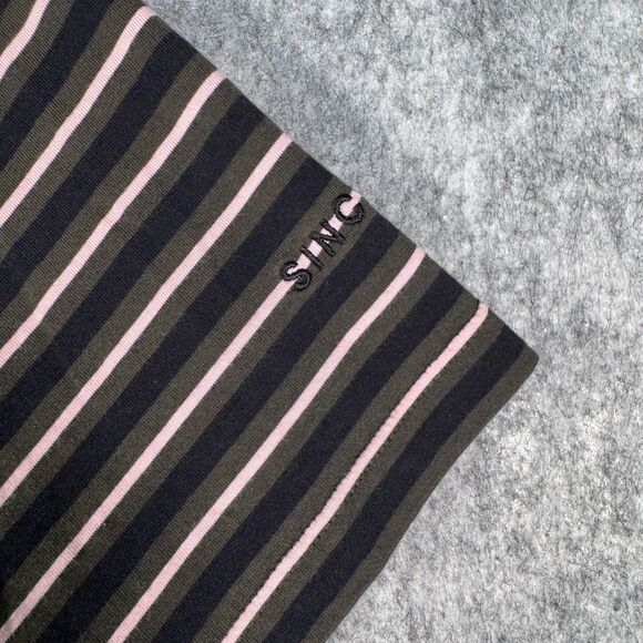 Fred Perry Shirt Mens Size Large Green Pink Short Sleeve Striped T shirt - Picture 8 of 10